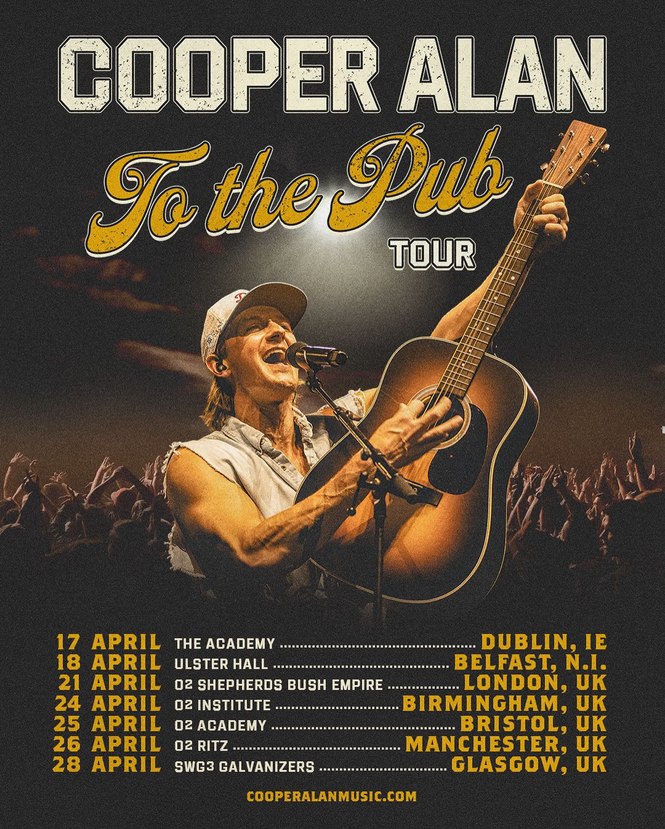 Cooper Alan To The Pub Tour Poster 2026
